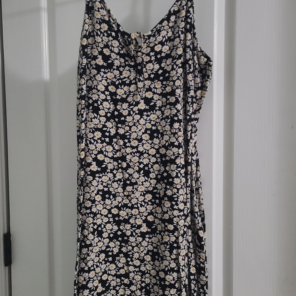 Floral Black and White Dress